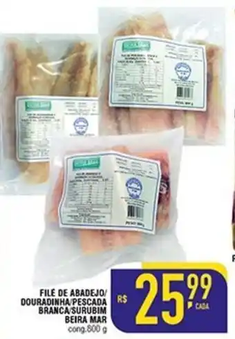 File de abadejo/ Douradinha/ Pescada Branca/ Surubim Beira Mar 800g