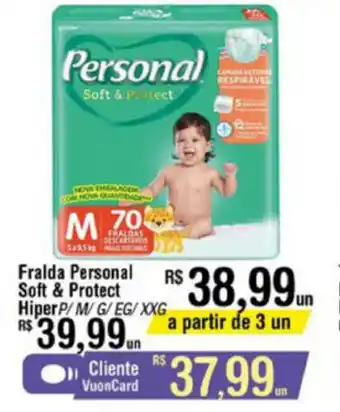 Fort Atacadista Fralda Personal Soft & Protect Hiper oferta