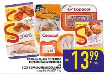 Mercantil Rodrigues Coxinha da Asa de Frango Copacol/ Sadia/ Maurecea ou Coxa Copacol/ Maurecea/ Sadia 1kg oferta