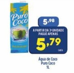Arena Atacado Agua de Coco Puro Coco 1L oferta