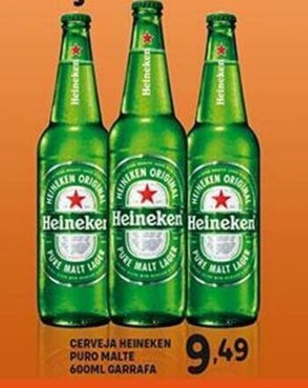 Bom Dia Cerveja Heineken Puro Malte 600ml Garrafa oferta