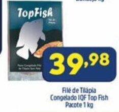 Arena Atacado File de Tilapia Congelado IQF Top Fish pacote 1kg oferta