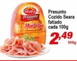 Ricoy Supermercados Presunto Cozido Seara fatiada cada 100g oferta