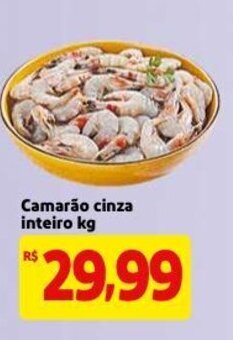 Mercado Extra Camarao Cinza Inteiro 1kg oferta