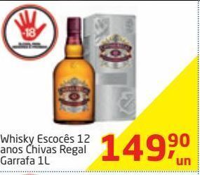 Tenda Atacado Whisky escocês 12 anos chivas regal 1l oferta