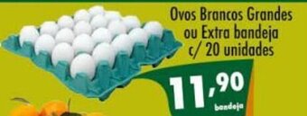Ricoy Supermercados Ovos brancos Grandes ou Extra bandeja c/20 unidades oferta
