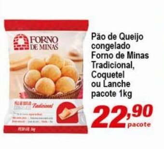 Ricoy Supermercados Pao de Queijo congelado Forno de Minas Tradicional, coquetel ou Lanche pacote 1kg oferta