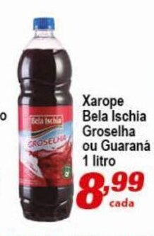 Xarope Bela Ischia Groselha ou Guarana 1L