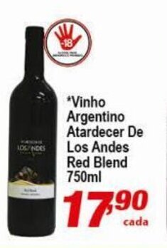 Ricoy Supermercados Vinho Argentino Atardecer de Los Andes Red Blend 750ml oferta