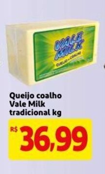 Mercado Extra Queijo coalho Vale Milk tradicional 1kg oferta