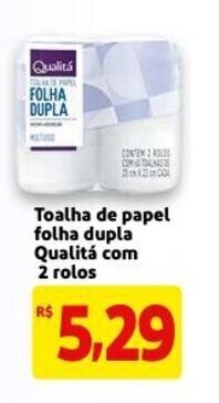 Mercado Extra Toalha de Papel folha dupla Qualita com 2 rolos oferta