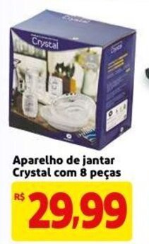 Mercado Extra Aparelho de jantar Crystal com 8 pecas oferta