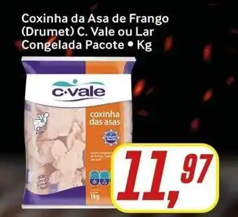 Rede Supermarket Coxinha da Asa de frango C. Vale ou Lar cong. pacote 1kg oferta