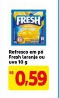 Extra Supermercado Refresco em po Fresh laranja ou uva 10g oferta