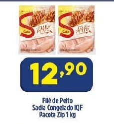 Arena Atacado File de Peito Sadia Congelado IQF pacote Zip 1kg oferta