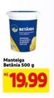 Extra Supermercado Manteiga Betania 500g oferta