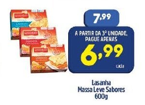 Arena Atacado Lasanha Massa Leve Sabores 600g oferta