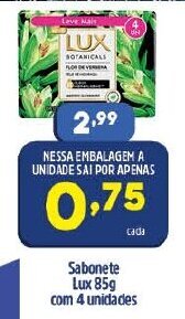 Sabonete Lux 85g com 4 unidades