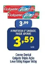 Arena Atacado Creme Dental Colgate Tripla Acao Leve 180g Pague 140g oferta