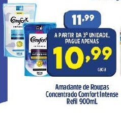 Arena Atacado Amaciante de roupas concentrado Comfort Intense refil 900ml oferta