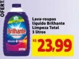 Extra Supermercado Lava roupas Liquido Brilhante Limpeza Total 3L oferta