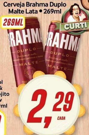 Rede Supermarket Cerveja Brahma Duplo Malte lata 269ml oferta