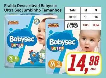 Fralda Descartavel Babysec Ultrasec Jumbinho Tamanhos