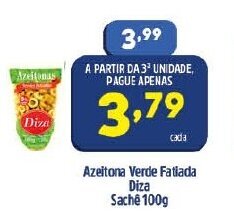 Arena Atacado Azeitona Verde Fatiada Diza sache 100g oferta