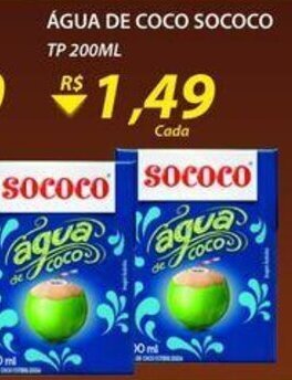 Assaí Atacadista Agua de Coco Sococo tp 200ml oferta