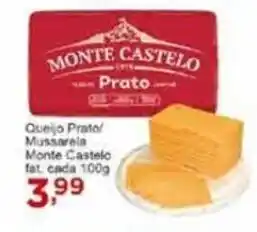 Rossi Supermercado Queijo Prato/ Mussarela Monte Castelo Fat. cada 100g oferta