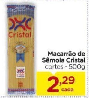 Macarrao de Semola Cristal 500g