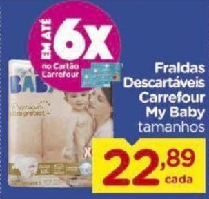 Carrefour Bairro Fraldas Descartaveis Carrefour My Baby oferta