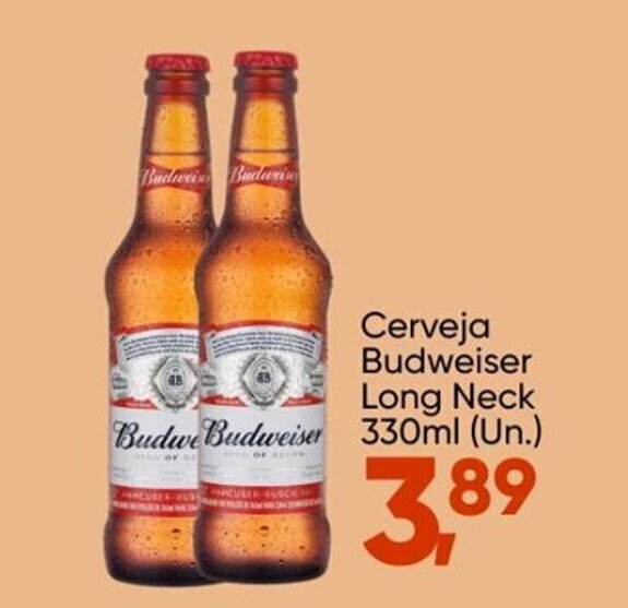 Cerveja Budweiser Long Neck 330ml Oferta Na Imec Supermercados