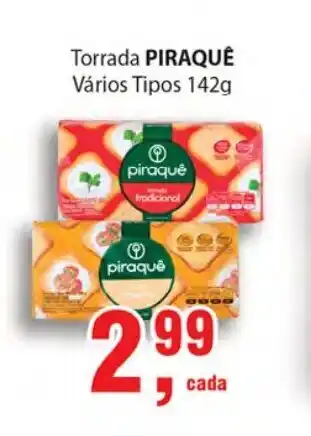 Supermercados Mundial Torrada Piraque 142g oferta