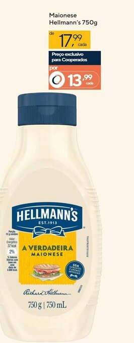 Coop Maionese Hellmann's 750g oferta