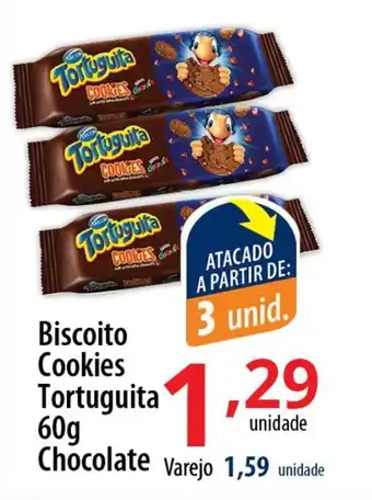 Biscoito Cookies Tortuguita 60g Chocolate