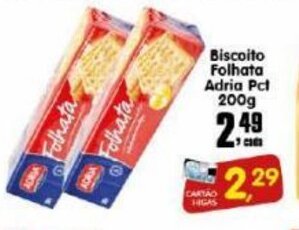 Higa's Supermercado Biscoito Folhata Adria pct 200g oferta