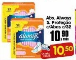 Higa's Supermercado Abs. Always s/ Protecao c/abas c/32 oferta