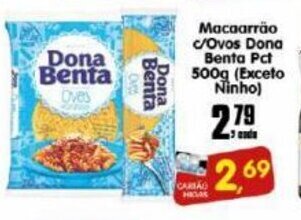 Higa's Supermercado Macarrao c/ Ovos Dona Benta Pct 500g oferta