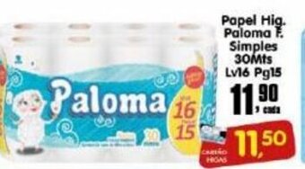 Higa's Supermercado Papel Hig. Paloma F. Simples 30mts Lv 16 Pg 15 oferta