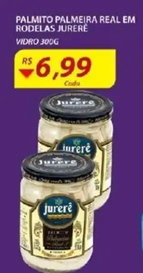 Assaí Atacadista Palmito Palmeira Real em Rodelas Jurere 300g oferta