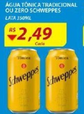 Assaí Atacadista Agua Tonica tradicional ou Zero Schweppes 350ml oferta