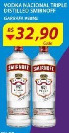 Assaí Atacadista Vodka Nacional Triple Distilled Smirnoff 998ml oferta