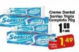 Higa's Supermercado Creme Dental Sorriso Tripla Completa 70g oferta