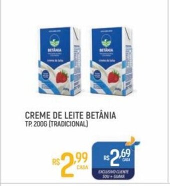 Supermercado Guará Creme de leite Betania Tp 200g oferta