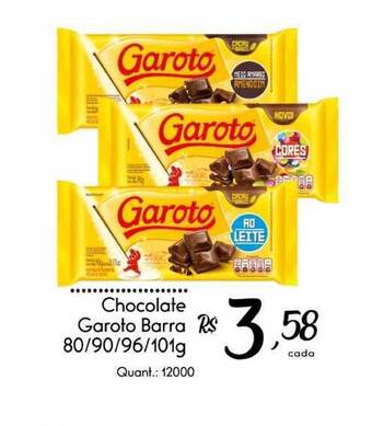 Giassi Supermercados Chocolate Garoto Barra 80/90/96/101g oferta