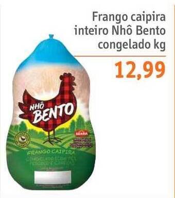 Sonda Frango Caipira Inteiro Nhô Bento Congelado 1kg oferta
