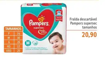 Sonda Fralda Descarável Pampers Supersec Tamanhos oferta