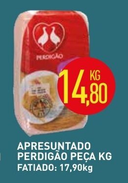 Calvo Atacadista Apresuntado Perdigao peca 1kg oferta