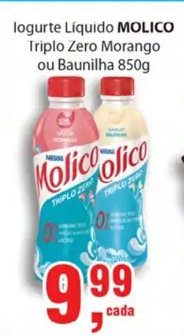 Supermercados Mundial Iogurte Liquido Molico Triplo Zero Morango ou Baunilh 850g oferta